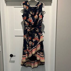 NEW Roz & Ali Navy Floral Midi Dress